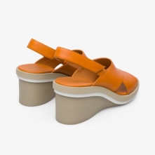 Camper Kyra Wedge Sandals Orange - Womens Singapore WBNJIP-008